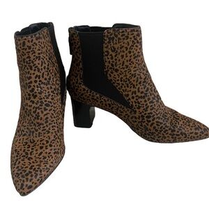 Cole Haan Women’s Classics Etta Ankle Bootie Leopard Print Real Fur size 8